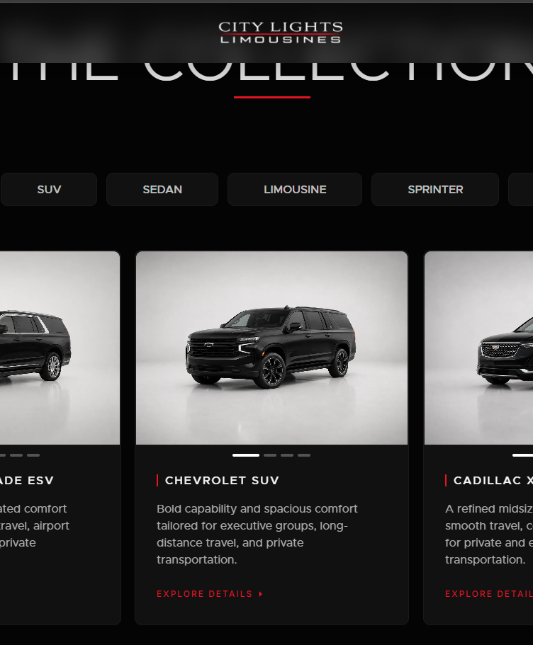 City Lights Limousines fleet interface