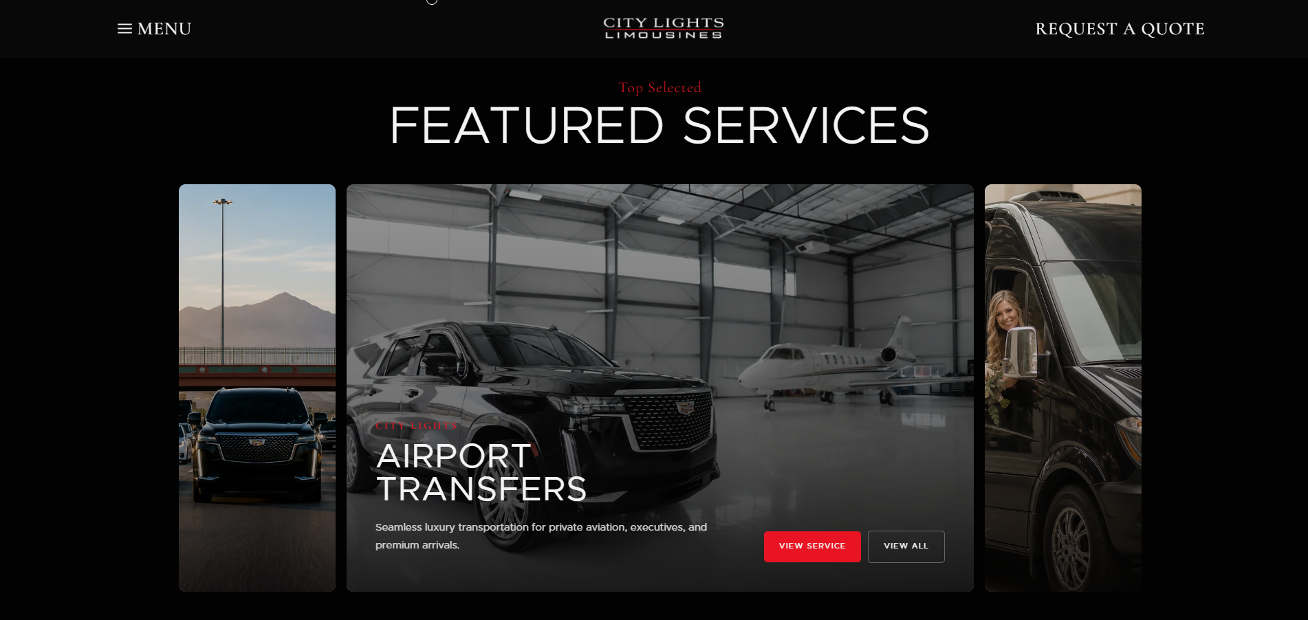 City Lights Limousines homepage