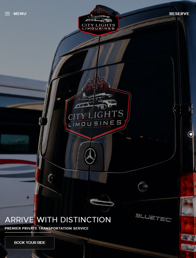 City Lights Limousines mobile website