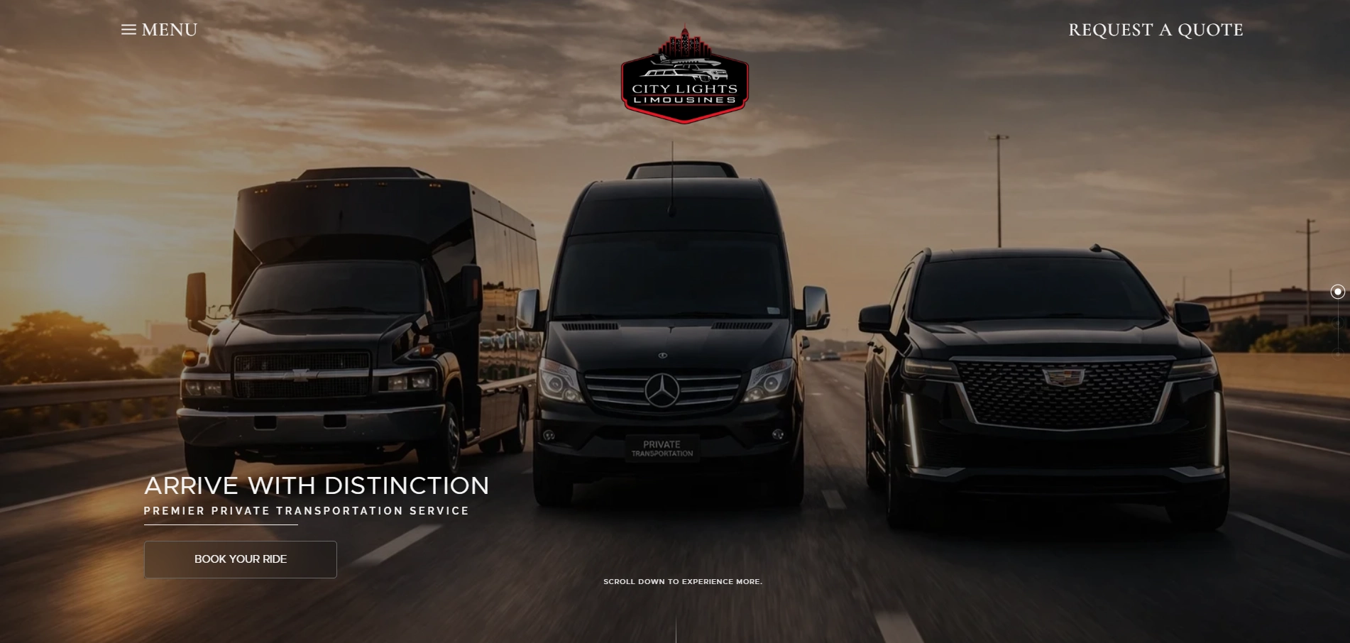 City Lights Limousines website overview